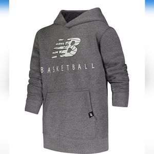 New Balance Boy's "Basketball" Fleece Hoodie Heather Charcoal Size 4 NWT